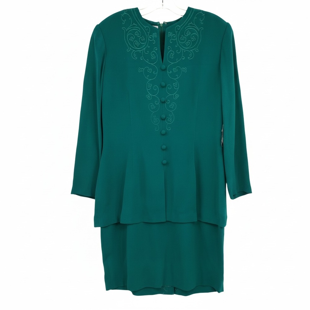 Adrianna Papell Dress | Mini Swirl Embroidered Layered | Women's 14